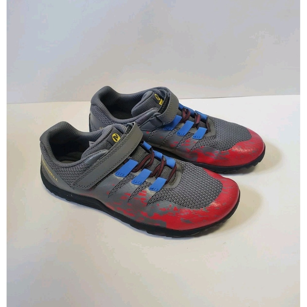 Merrell Trail Glove 5 Barefoot Minimalist Gray Red Trail Shoe Youth Size 6.5M